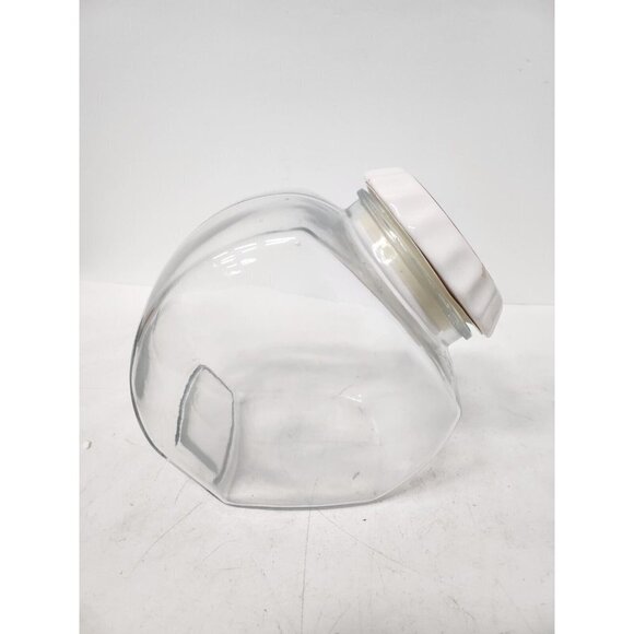 Vintage Anchor Hocking Large Coca Cola Clear Glass Canister Storage Container - Picture 6 of 10